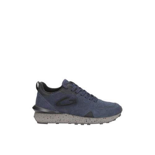 Blauwe Leren Sneakers voor Mannen Alberto Guardiani , Blue , Heren