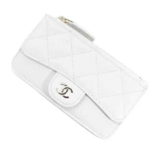 Pre-owned Leather wallets Chanel Vintage , White , Dames