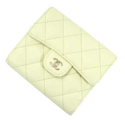 Pre-owned Leather wallets Chanel Vintage , Green , Dames