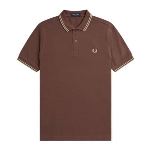 Polo met dubbele streep M3600 Fred Perry , Brown , Heren