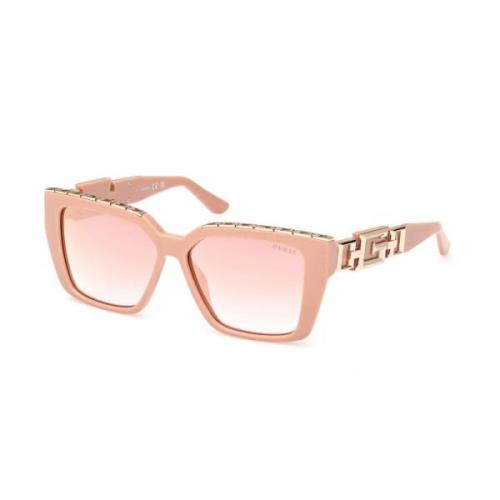 Vierkante zonnebril met bordeaux spiegellens Guess , Pink , Dames