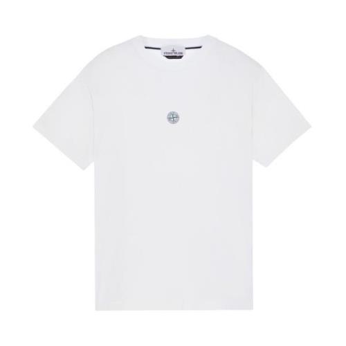 Witte Katoenen Jersey Korte Mouw Tee Stone Island , White , Heren