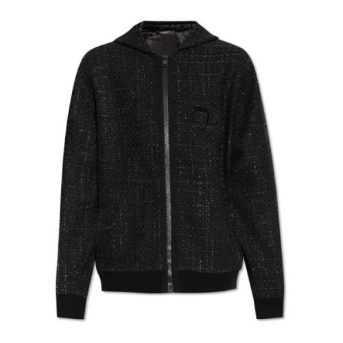 Tweed Sweatshirt Balmain , Black , Heren