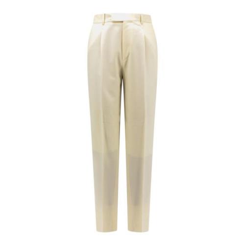 Wollen broek met knoop en rits Ermenegildo Zegna , White , Heren