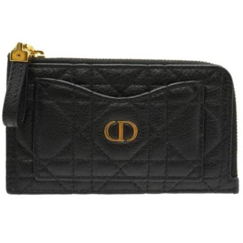 Pre-owned Leather wallets Dior Vintage , Black , Dames