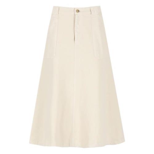 Beige Katoenen Rok met Zakken A.p.c. , Beige , Dames