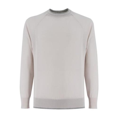 Fijn Garen Crew-Neck Sweater Eleventy , Beige , Heren