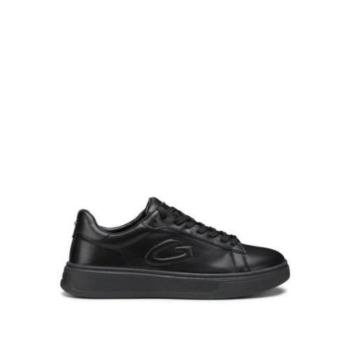 Zwarte Leren Sneakers New Era Alberto Guardiani , Black , Heren