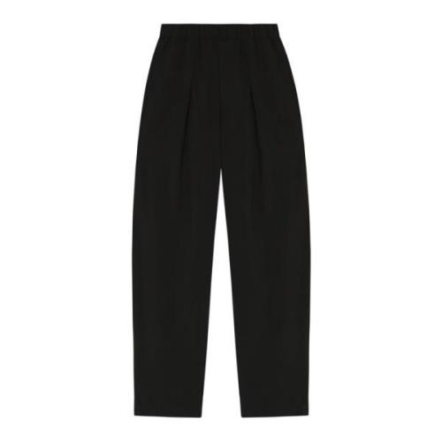 Zwarte linnen en zijden broek Cortana , Black , Dames