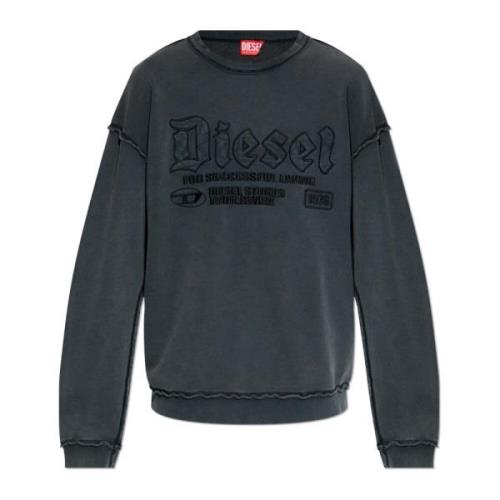 Sweatshirt met ruwe afwerking S-Boxt-Raw Diesel , Gray , Heren