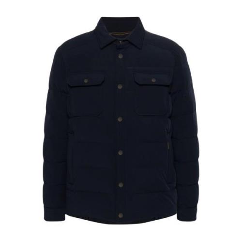 Navy Gewatteerde Jas Moorer , Blue , Heren