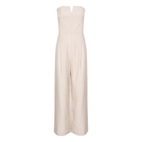 Slim-Fit Jumpsuit Silver Cloud Karen by Simonsen , Beige , Dames