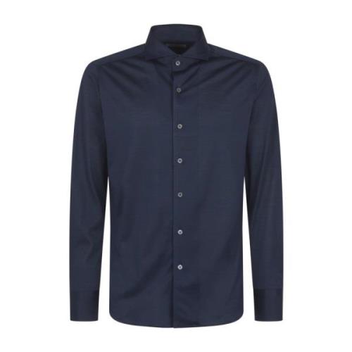 Blauwe Sportshirts Canali , Blue , Heren