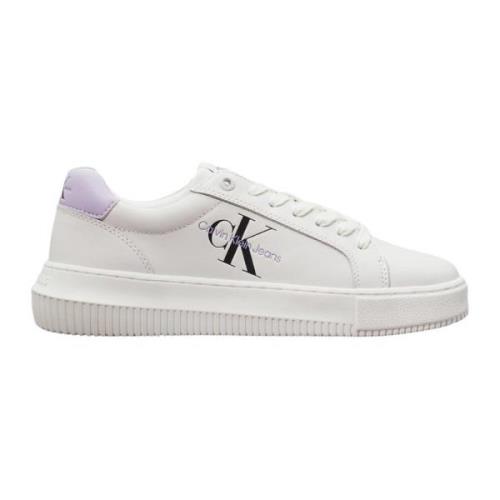 Bright White Pastel Lilac Sneakers Calvin Klein , White , Dames