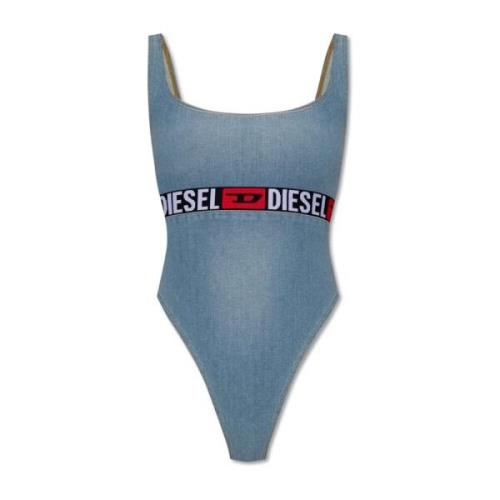 Bodysuit met De-Geny-S logo Diesel , Blue , Dames