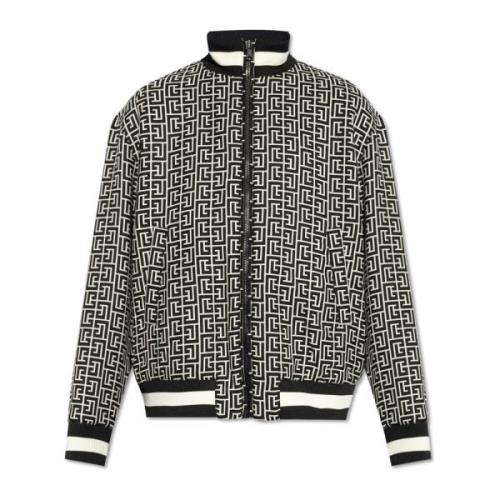 Omkeerbare jas met monogram Balmain , Black , Heren