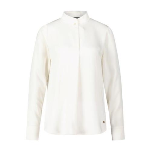 Satin-Optik Blouse met Elegant Detail Marc Cain , White , Dames