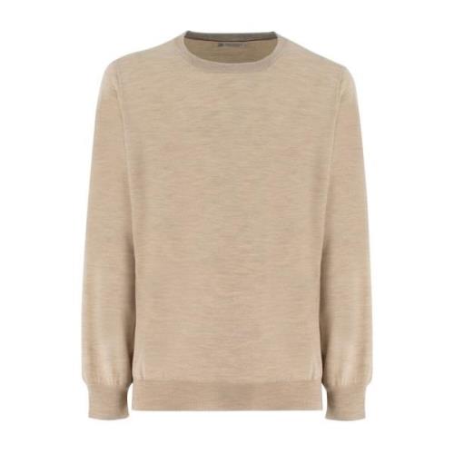 Elegant Crew-Neck Sweater Brunello Cucinelli , Beige , Heren