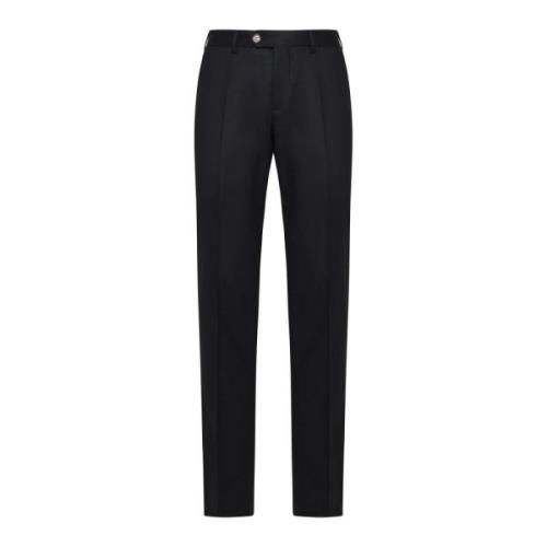 Zwarte Wollen Broek Rechte Pijp Brunello Cucinelli , Black , Heren