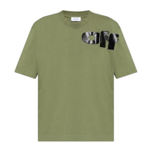 T-shirt met logo Off White , Green , Heren