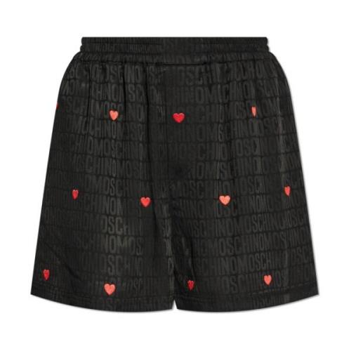 Shorts met geborduurd patroon Moschino , Black , Dames