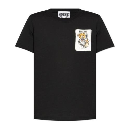 T-shirt met print Moschino , Black , Dames