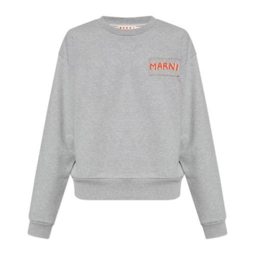 Sweatshirt met logo Marni , Gray , Heren