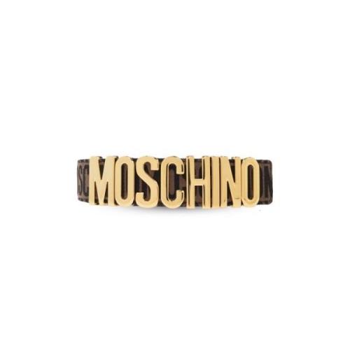 Riem met logo Moschino , Black , Dames