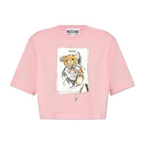 T-shirt met print Moschino , Pink , Dames