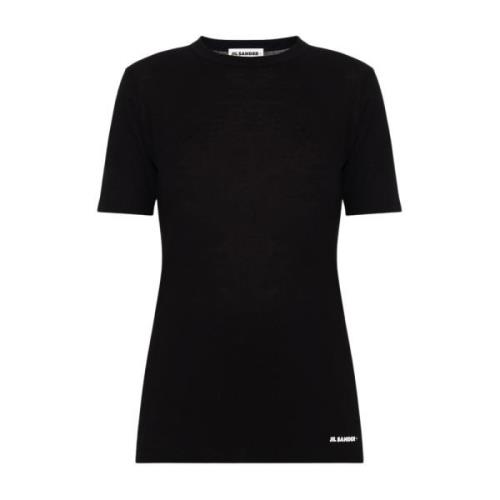 T-shirt met logo Jil Sander , Black , Dames