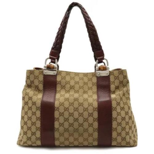 Pre-owned Canvas gucci-bags Gucci Vintage , Beige , Dames