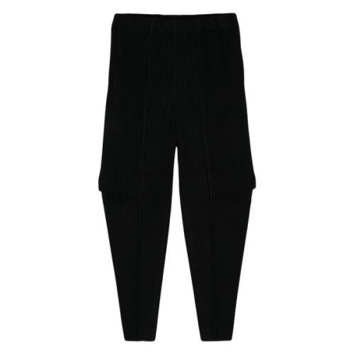 Zwarte Geplooide Cargo Broek Issey Miyake , Black , Heren