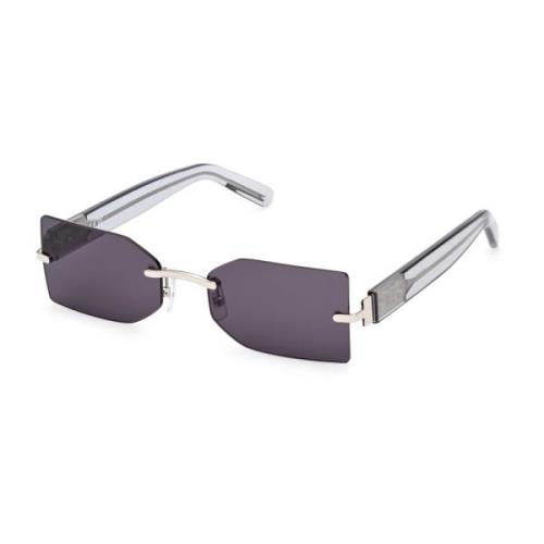 Rechthoekige zonnebril Zilver Transparant Gcds , Gray , Unisex