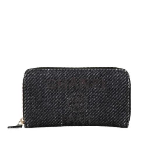 Pre-owned Canvas wallets Chanel Vintage , Blue , Dames