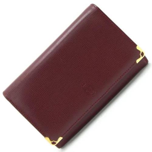 Pre-owned Leather wallets Cartier Vintage , Red , Dames