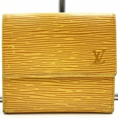 Pre-owned Leather wallets Louis Vuitton Vintage , Yellow , Dames