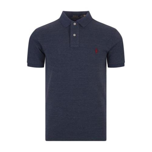 Blauw Polo Shirt Katoen Piqué Icoon Ralph Lauren , Blue , Heren