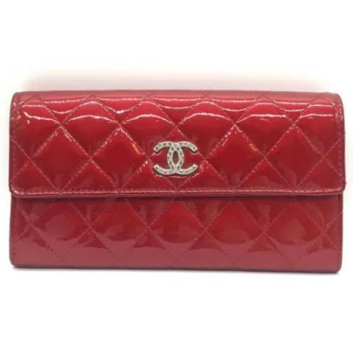 Pre-owned Leather wallets Chanel Vintage , Red , Dames