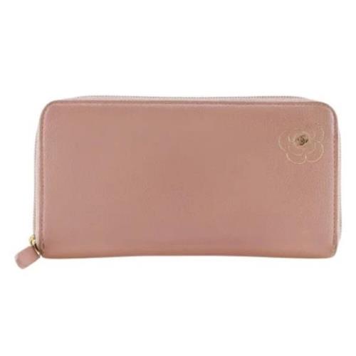 Pre-owned Leather wallets Chanel Vintage , Pink , Dames