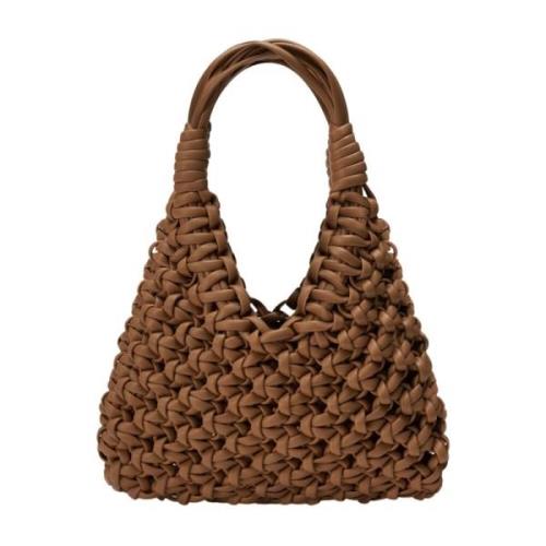 Handgeweven Leren Tas Light Topaz Hibourama , Brown , Dames