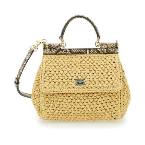 Beige Sicily Handtas Dolce & Gabbana , Beige , Dames