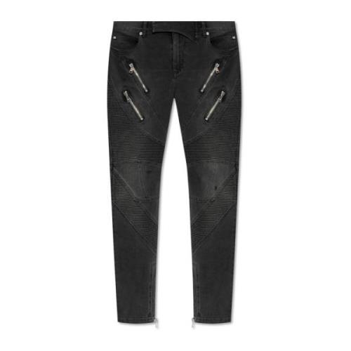 Jeans met logo Balmain , Gray , Heren