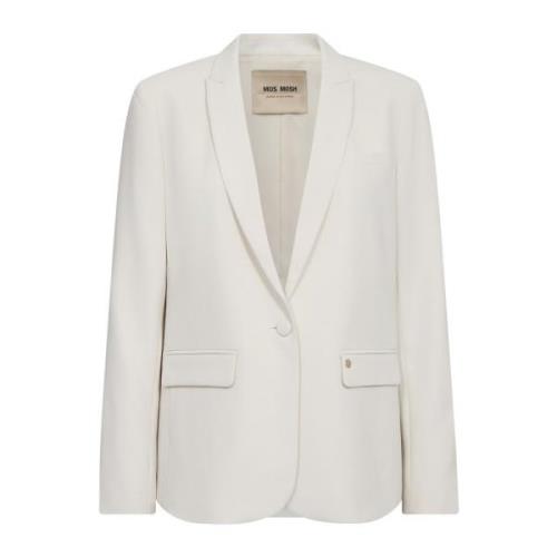 Vrouwelijke Blazer met V-hals en Klepzakken MOS Mosh , White , Dames