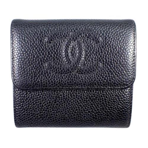 Pre-owned Leather wallets Chanel Vintage , Black , Dames