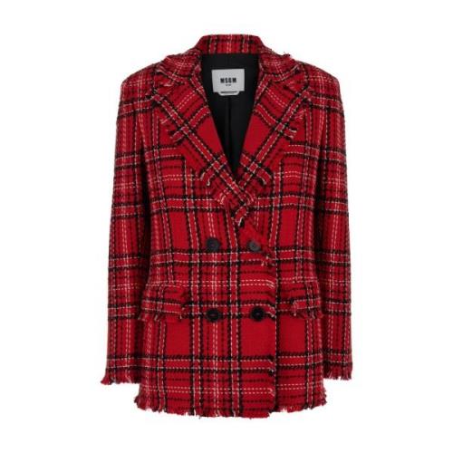 Rode Jas Giacca/Jacket Msgm , Red , Dames