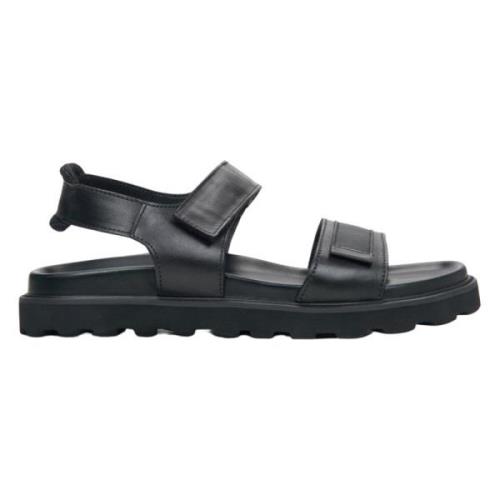 Heren Zwarte Sandalen gemaakt van Zacht Leer Er00115493 Estro , Black ...