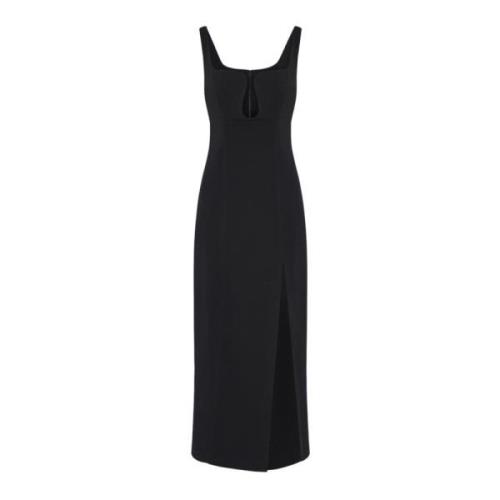 Elegante Midi Jurk met Cut-Out Details Misha , Black , Dames