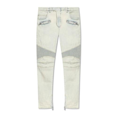 Jeans met logo Balmain , Blue , Heren