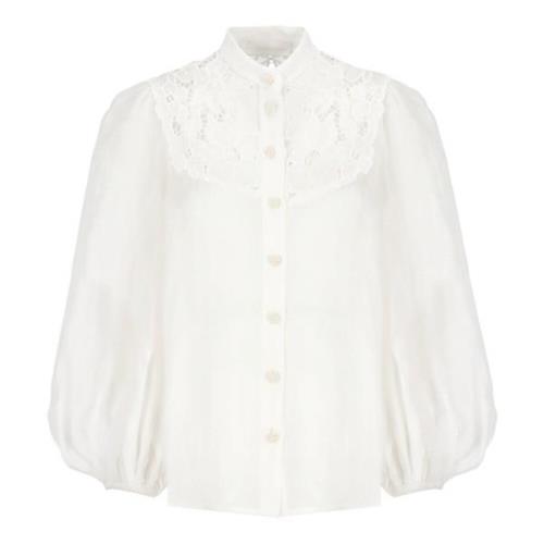 Ivoor Kant Geborduurde Blouse Zimmermann , Beige , Dames