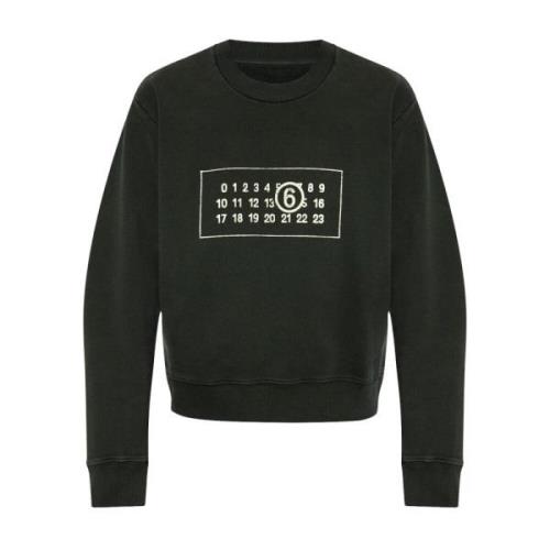 Zwarte Nummers Motief Crew Neck Sweater MM6 Maison Margiela , Black , ...